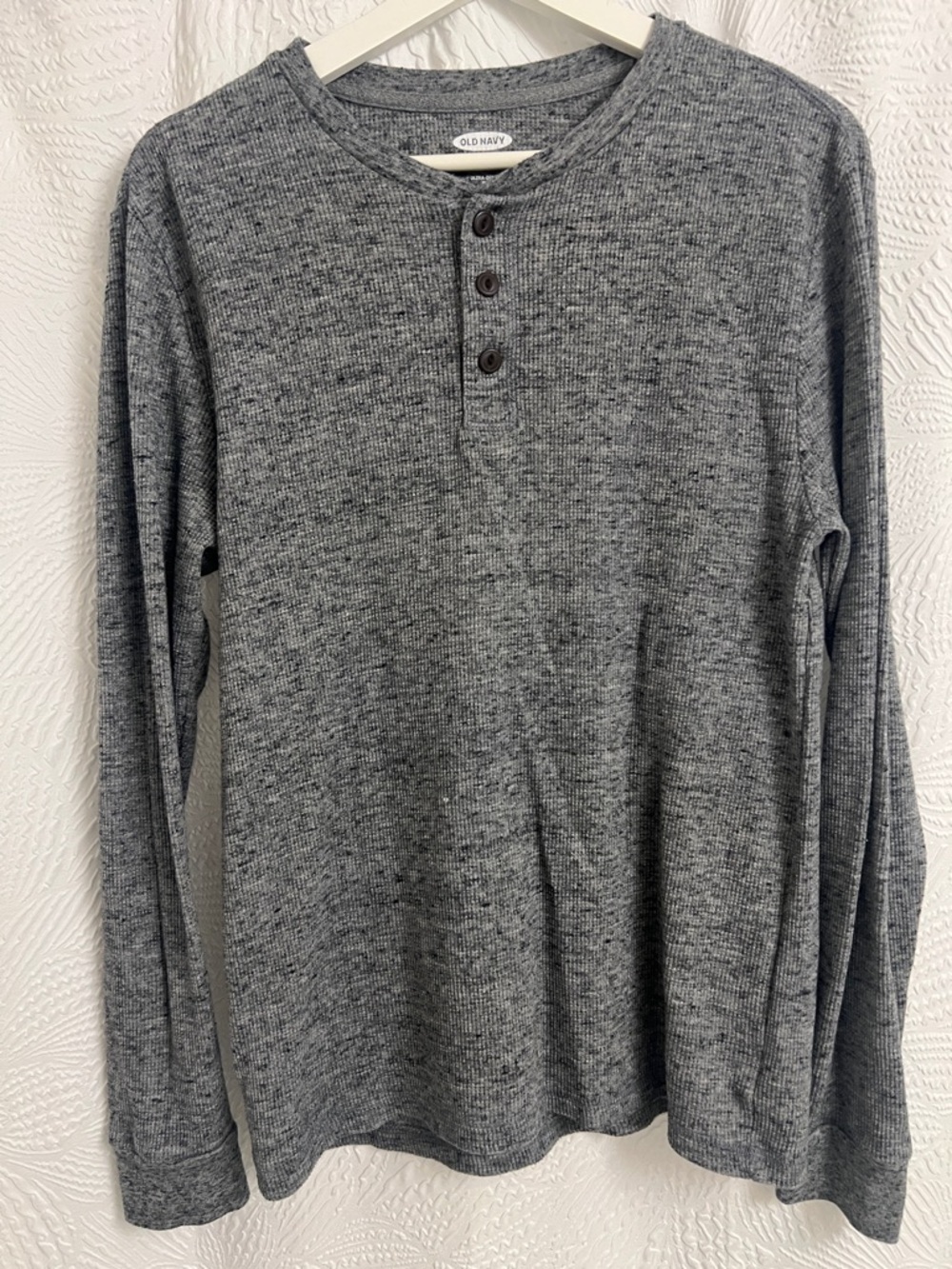 Old Navy Men's Heather Gray Long-Sleeve Henley